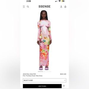 Jean Paul Gaultier Pink the body flower maxi dress